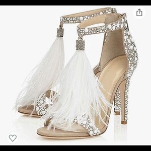 Beautiful pearl, rhinestone studded heels